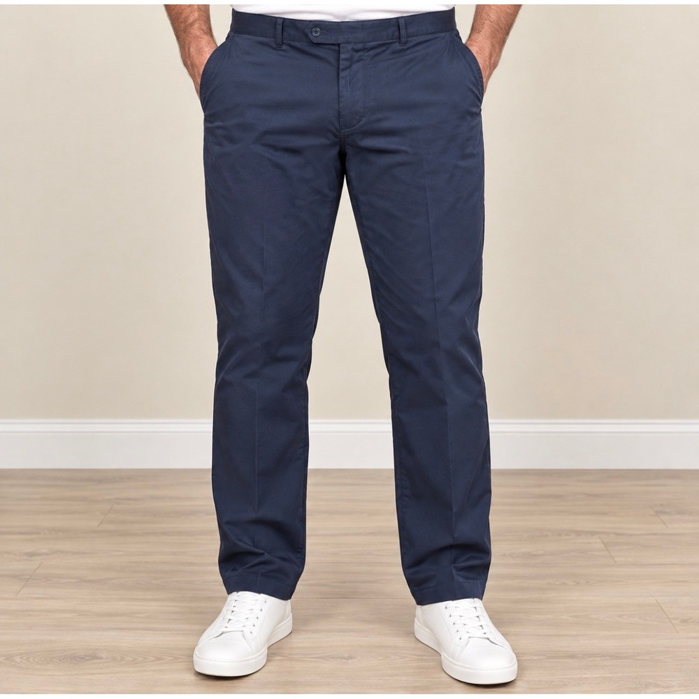 Roundtree & Yorke Dress Pants 38x32 Blue Good TravelSmart Stretch Trousers